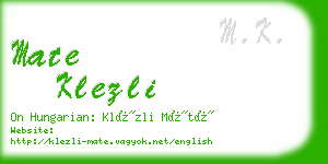 mate klezli business card